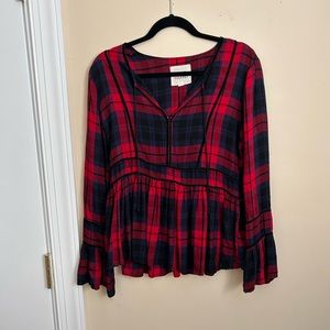 Plaid peplum top